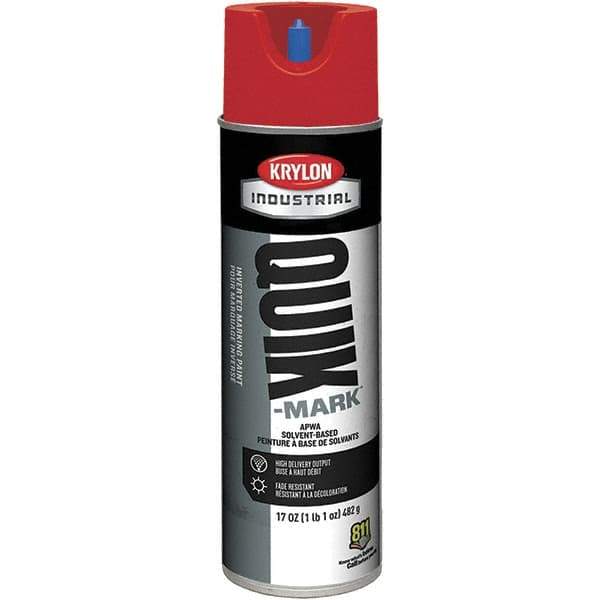 Krylon - 20 fl oz Red Marking Paint - 50 to 60 Sq Ft Coverage, Solvent-Based Formula - USA Tool & Supply
