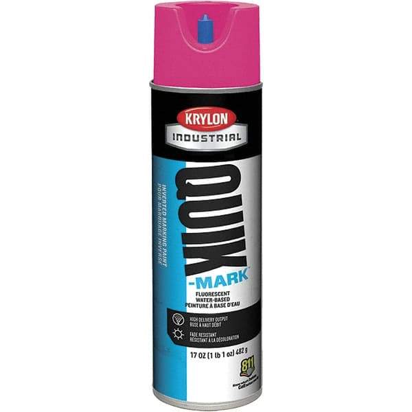 Krylon - 20 fl oz Pink Marking Paint - 50 to 60 Sq Ft Coverage, Water-Based Formula - USA Tool & Supply