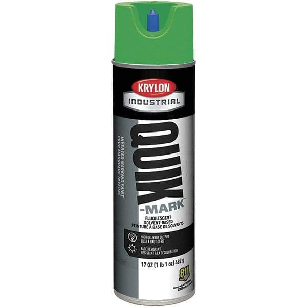 Krylon - 20 fl oz Green Marking Paint - 50 to 60 Sq Ft Coverage, Solvent-Based Formula - USA Tool & Supply