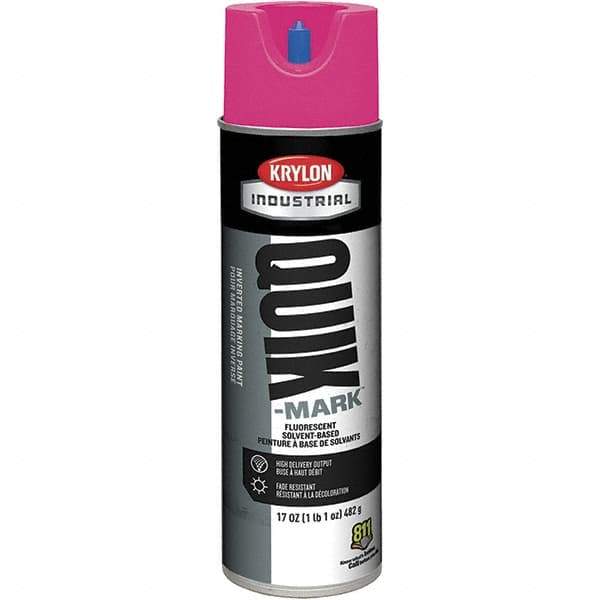 Krylon - 20 fl oz Pink Marking Paint - 50 to 60 Sq Ft Coverage, Solvent-Based Formula - USA Tool & Supply