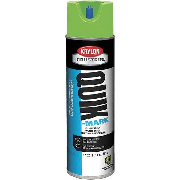 Krylon - 20 fl oz Green Marking Paint - 50 to 60 Sq Ft Coverage, Water-Based Formula - USA Tool & Supply