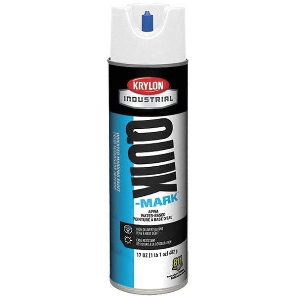 Krylon - 20 fl oz White Marking Paint - 50 to 60 Sq Ft Coverage, Water-Based Formula - USA Tool & Supply