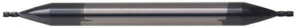 SGS - 7/16", 9/16" LOC, 7/16" Shank Diam, 2-3/4" OAL, 4 Flute, Solid Carbide Square End Mill - Double End, AlTiN Finish, Spiral Flute, 30° Helix, Centercutting, Right Hand Cut, Right Hand Flute, Series 14 - USA Tool & Supply