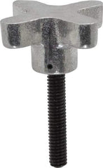 Gibraltar - 5/16-18 Lobed Shoulder Flat Tip Grade C-12L14 Steel Thumb Screw - 2-5/8" OAL, 2" Head Diam x 1" Head Height, Black Oxide Finish - USA Tool & Supply