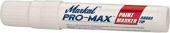 Markal - White Paint Marker - Broad Tip, Alcohol Base Ink - USA Tool & Supply