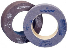 Norton - 8" Wide x 12" Diam, Type 7 Feed Wheel - 5" Hole Size, 80 Grit, Hardness R, 7-1/2" Diam x 2-1/2" Deep Recess, 7-1/2" Diam x 1-1/2" Deep Opposite Side Recess - USA Tool & Supply