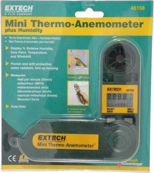 Extech - 0.5 to 28 m/Sec Air Anemometer - 122°F Max - USA Tool & Supply