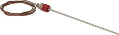Thermo Electric - 0 to 1600°F, J Pipe Fitting, Thermocouple Probe - 6 Ft. Cable Length, Stripped Ends, 9 Sec Response Time - USA Tool & Supply