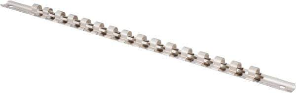 Proto - 16 Piece Capacity Socket Clip Rail - 3/8" Drive, Plain - USA Tool & Supply