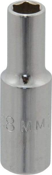 Proto - 3/8" Drive, Deep Hand Socket - 6 Points, 2-1/8" OAL, Chrome Finish - USA Tool & Supply