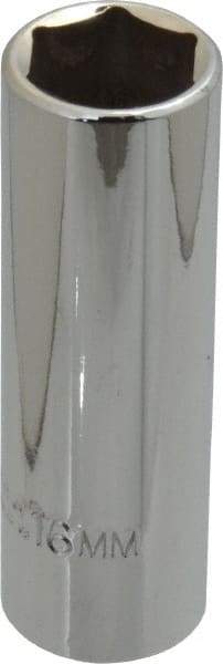 Proto - 3/8" Drive, Deep Hand Socket - 6 Points, 2-3/4" OAL, Chrome Finish - USA Tool & Supply
