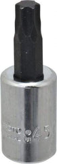 Proto - 3/8" Drive, T45 Torx Bit Socket - 1-31/32" OAL - USA Tool & Supply
