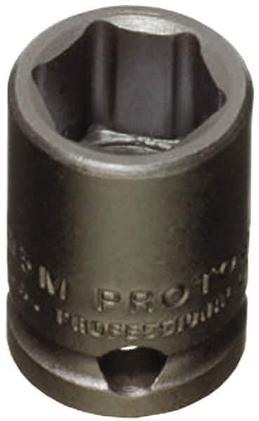 Proto - 3/8" Drive 22mm Standard Impact Socket - 6 Points, 1-3/32" OAL - USA Tool & Supply
