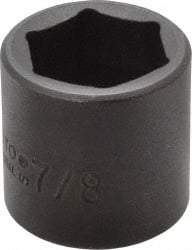 Proto - 3/8" Drive 7/8" Standard Impact Socket - 6 Points, 1-7/32" OAL - USA Tool & Supply