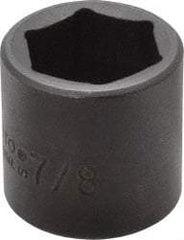 Proto - 3/8" Drive 7/8" Standard Impact Socket - 6 Points, 1-7/32" OAL - USA Tool & Supply