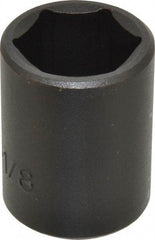 Proto - 1/2" Drive 1-1/8" Standard Impact Socket - 6 Points, 2" OAL - USA Tool & Supply