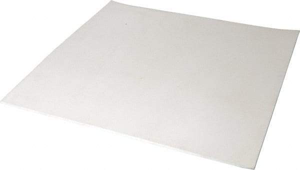 Made in USA - 12" Long, 12" Wide, 1/8" Thick, Silicone Rubber Foam Sheet - 45 to 55 Durometer, White, -20 to 500°F, 640 psi Tensile Strength, Plain Backing, Stock Length - USA Tool & Supply