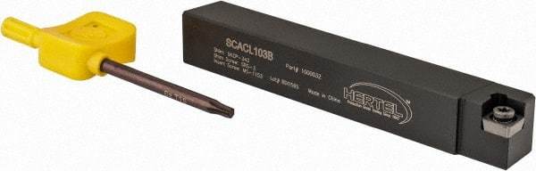 Hertel - SCAC, Left Hand Cut, 10° Lead Angle, 5/8" Shank Height x 5/8" Shank Width, Neutral Rake Indexable Turning Toolholder - 4-1/2" OAL, CC..32.5. Insert Compatibility, Series Screw-Type - USA Tool & Supply