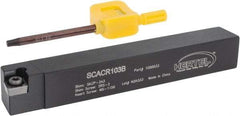 Hertel - SCAC, Right Hand Cut, 10° Lead Angle, 5/8" Shank Height x 5/8" Shank Width, Neutral Rake Indexable Turning Toolholder - 4-1/2" OAL, CC..32.5. Insert Compatibility, Series Screw-Type - USA Tool & Supply