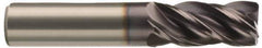 Kennametal - 1/2", 3 Flute, Single End, Solid Carbide, 0.03" Corner Radius End Mill - 5" OAL, 37° Helix, Right Hand Flute, 3" LOC, Right Hand Cut - USA Tool & Supply