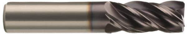 Kennametal - 3/8", 3 Flute, Single End, Solid Carbide, 0.06" Corner Radius End Mill - 2-1/2" OAL, 37° Helix, Right Hand Flute, 7/8" LOC, Right Hand Cut - USA Tool & Supply