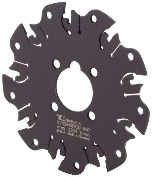 Kennametal - Arbor Hole Connection, 1-1/16" Depth of Cut, 4" Cutter Diam, Indexable Slotting Cutter - USA Tool & Supply