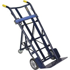 Wesco Industrial Products - 900 Lb Capacity 50-1/4" OAH Hand Truck - 10 x 16-1/2" Base Plate, Dual Handle, Steel, Mold-On Rubber Wheels - USA Tool & Supply