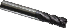 ProMax - 3/8" Diam, 7/8" LOC, 4 Flute Solid Carbide Roughing & Finishing Square End Mill - AlTiN Finish, 2-1/2" OAL, 3/8" Shank Diam, Weldon Shank, 40° Helix, Centercutting, Regular Length - USA Tool & Supply