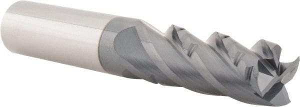 ProMax - 1/2" Diam, 1-1/4" LOC, 4 Flute Solid Carbide Roughing & Finishing Square End Mill - AlTiN Finish, 3" OAL, 1/2" Shank Diam, Weldon Shank, 40° Helix, Centercutting, Regular Length - USA Tool & Supply