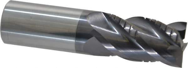 ProMax - 1" Diam, 1-3/4" LOC, 4 Flute Solid Carbide Roughing & Finishing Square End Mill - AlTiN Finish, 4" OAL, 1" Shank Diam, Weldon Shank, 40° Helix, Centercutting, Regular Length - USA Tool & Supply