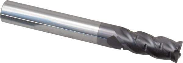 ProMax - 5/16" Diam, 3/4" LOC, 4 Flute Solid Carbide Roughing & Finishing Corner Radius End Mill - AlTiN Finish, 2-1/2" OAL, 5/16" Shank Diam, Straight Shank, 40° Helix, Centercutting, Regular Length - USA Tool & Supply