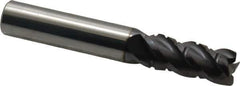 ProMax - 3/8" Diam, 7/8" LOC, 4 Flute Solid Carbide Roughing & Finishing Corner Radius End Mill - AlTiN Finish, 2-1/2" OAL, 3/8" Shank Diam, Weldon Shank, 40° Helix, Centercutting, Regular Length - USA Tool & Supply