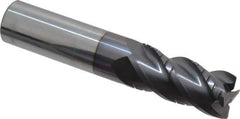 ProMax - 3/4" Diam, 1-5/8" LOC, 4 Flute Solid Carbide Roughing & Finishing Corner Radius End Mill - AlTiN Finish, 4" OAL, 3/4" Shank Diam, Weldon Shank, 40° Helix, Centercutting, Regular Length - USA Tool & Supply