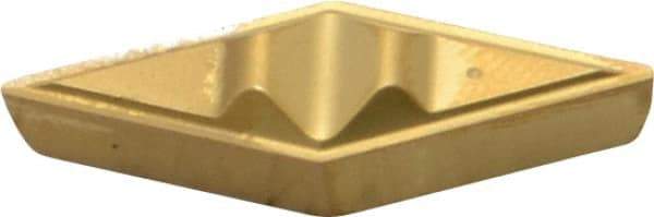 Kennametal - VPGR331, KC730 Grade Carbide Profiling Insert - TiN Finish, 35° Incl Angle, Diamond, 0.6539" Side Length, 3/16" Thick, 1/64" Corner Radius, 3/8" Inscribed Circle - USA Tool & Supply