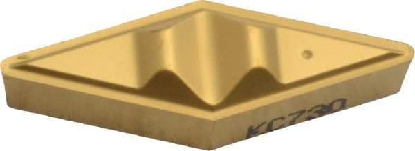 Kennametal - VPGR332, KC730 Grade Carbide Profiling Insert - TiN Finish, 35° Incl Angle, Diamond, 0.6539" Side Length, 3/16" Thick, 1/32" Corner Radius, 3/8" Inscribed Circle - USA Tool & Supply