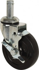 Value Collection - 5" Diam x 1-1/4" Wide x 6-15/32" OAH Stem Mount Swivel Caster with Brake - USA Tool & Supply