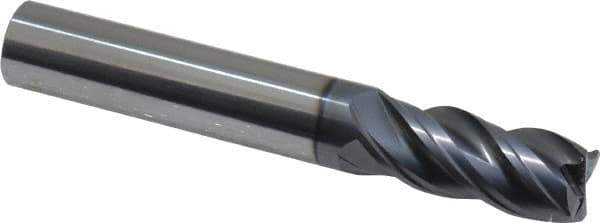 SGS - 3/8", 4 Flute, Single End, Solid Carbide, 0.03" Corner Radius End Mill - 2-1/2" OAL, Right Hand Flute, 7/8" LOC, Right Hand Cut - USA Tool & Supply