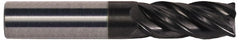 Accupro - 5mm Diam 4 Flute Solid Carbide 0.0098" Chamfer Width Corner Chamfer End Mill - USA Tool & Supply