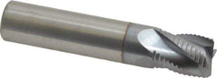 Accupro - 1/2" Diam, Fine Pitch, 5/8" LOC, 4 Flute Solid Carbide Roughing Square End Mill - TiCN Finish, 2-1/2" OAL, 1/2" Shank Diam, Single End, Centercutting, 30° Helix - USA Tool & Supply