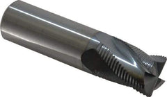 Accupro - 3/4" Diam, Fine Pitch, 1" LOC, 4 Flute Solid Carbide Roughing Square End Mill - TiCN Finish, 3" OAL, 3/4" Shank Diam, Single End, Centercutting, 30° Helix - USA Tool & Supply