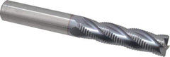 Accupro - 1/2" Diam, Fine Pitch, 2" LOC, 4 Flute Solid Carbide Roughing Square End Mill - TiCN Finish, 4" OAL, 1/2" Shank Diam, Single End, Centercutting, 30° Helix - USA Tool & Supply