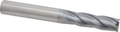 Accupro - 5/8" Diam, Fine Pitch, 2-1/4" LOC, 4 Flute Solid Carbide Roughing Square End Mill - TiCN Finish, 5" OAL, 5/8" Shank Diam, Single End, Centercutting, 30° Helix - USA Tool & Supply