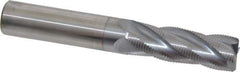 Accupro - 3/4" Diam, Fine Pitch, 2-1/4" LOC, 4 Flute Solid Carbide Roughing Square End Mill - TiCN Finish, 5" OAL, 3/4" Shank Diam, Single End, Centercutting, 30° Helix - USA Tool & Supply