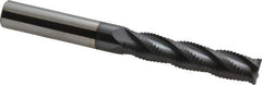 Accupro - 7/16" Diam, Fine Pitch, 2" LOC, 4 Flute Solid Carbide Roughing Square End Mill - AlTiN Finish, 4" OAL, 7/16" Shank Diam, Single End, Centercutting, 30° Helix - USA Tool & Supply