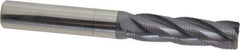 Accupro - 5/8" Diam, Fine Pitch, 2-1/4" LOC, 4 Flute Solid Carbide Roughing Square End Mill - AlTiN Finish, 5" OAL, 5/8" Shank Diam, Single End, Centercutting, 30° Helix - USA Tool & Supply