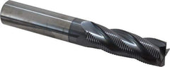 Accupro - 3/4" Diam, Fine Pitch, 2-1/4" LOC, 4 Flute Solid Carbide Roughing Square End Mill - AlTiN Finish, 5" OAL, 3/4" Shank Diam, Single End, Centercutting, 30° Helix - USA Tool & Supply