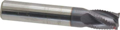Accupro - 7/16" Diam, Fine Pitch, 9/16" LOC, 4 Flute Solid Carbide Roughing Square End Mill - AlTiN Finish, 2-1/2" OAL, 7/16" Shank Diam, Single End, Centercutting, 30° Helix - USA Tool & Supply