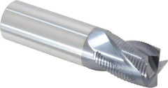 Accupro - 3/4" Diam, Fine Pitch, 1" LOC, 4 Flute Solid Carbide Roughing Square End Mill - AlTiN Finish, 3" OAL, 3/4" Shank Diam, Single End, Centercutting, 30° Helix - USA Tool & Supply