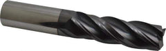 Accupro - 1", 4 Flute, Single End, Solid Carbide, Corner Chamfer End Mill - 6" OAL, Right Hand Flute, 3-1/4" LOC, Right Hand Cut - USA Tool & Supply