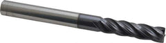 Accupro - 3/8", 4 Flute, Single End, Solid Carbide, Corner Chamfer End Mill - 4" OAL, Right Hand Flute, 1-1/2" LOC, Right Hand Cut - USA Tool & Supply